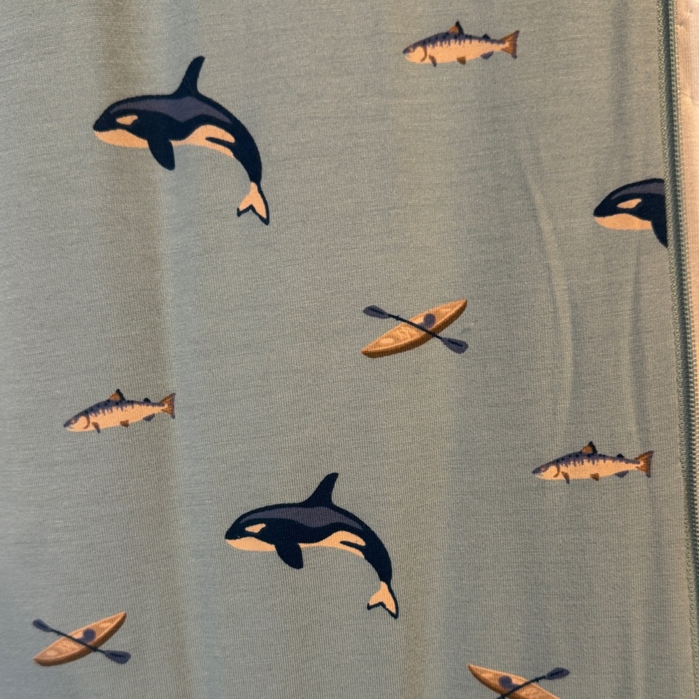Kyte Baby Large 1.0 tog Blue Sleeveless sleep bag Walker with wales/fish/boat - Picture 3 of 7